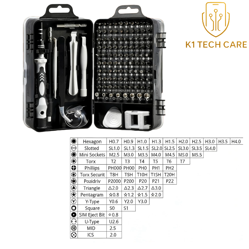 115-in-1 Precision Screwdriver Set Professional Repair Tool Kit – Gray - Image 2