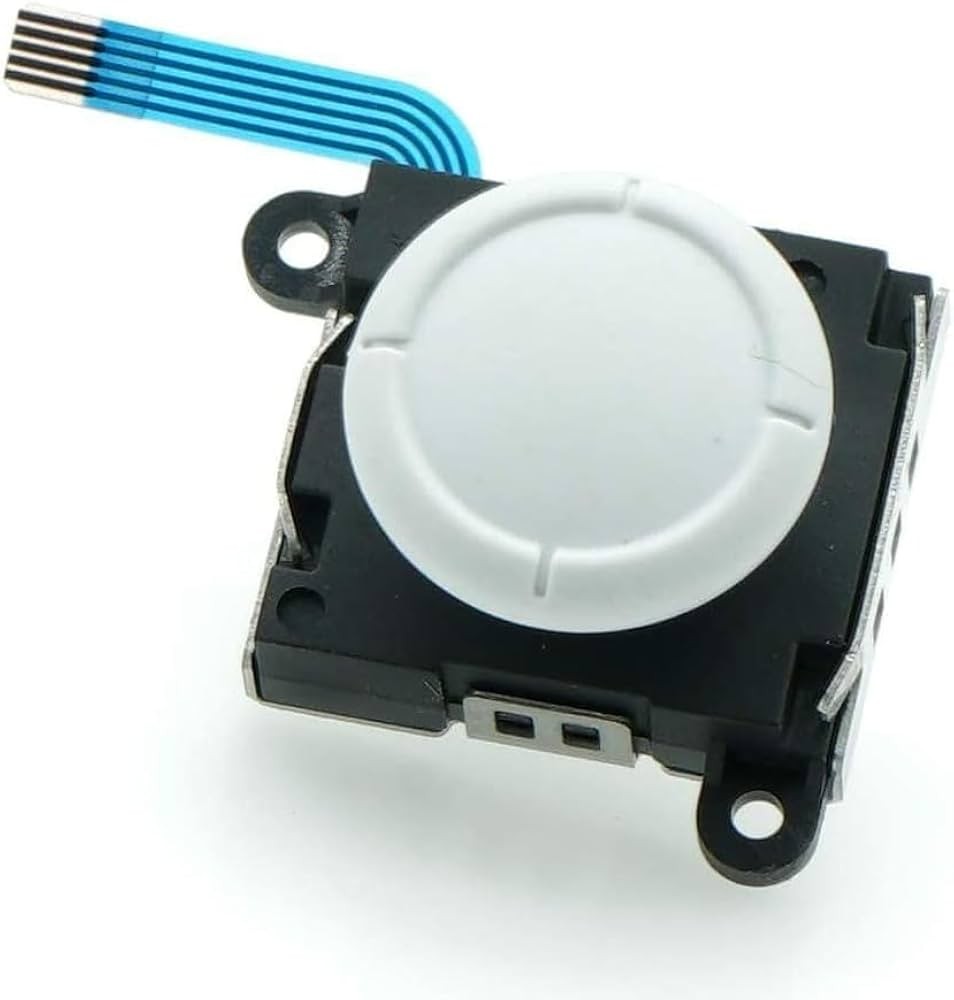 Nintendo Switch 3D Analogue Joystick Replacement with Blue Flex – Black / White