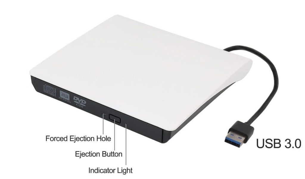 External USB CD/DVD-RW Drive – Portable DVD Writer & Reader Plug & Play