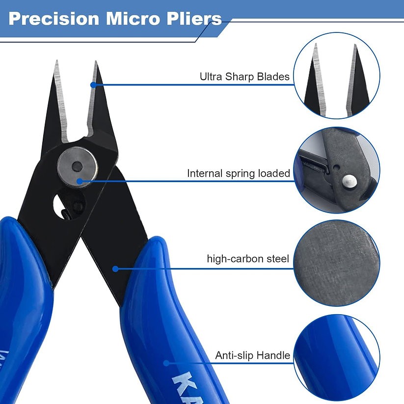 Mini Precision Electronics Wire Cutters Flush Cutting Pliers for Repair & Hobby