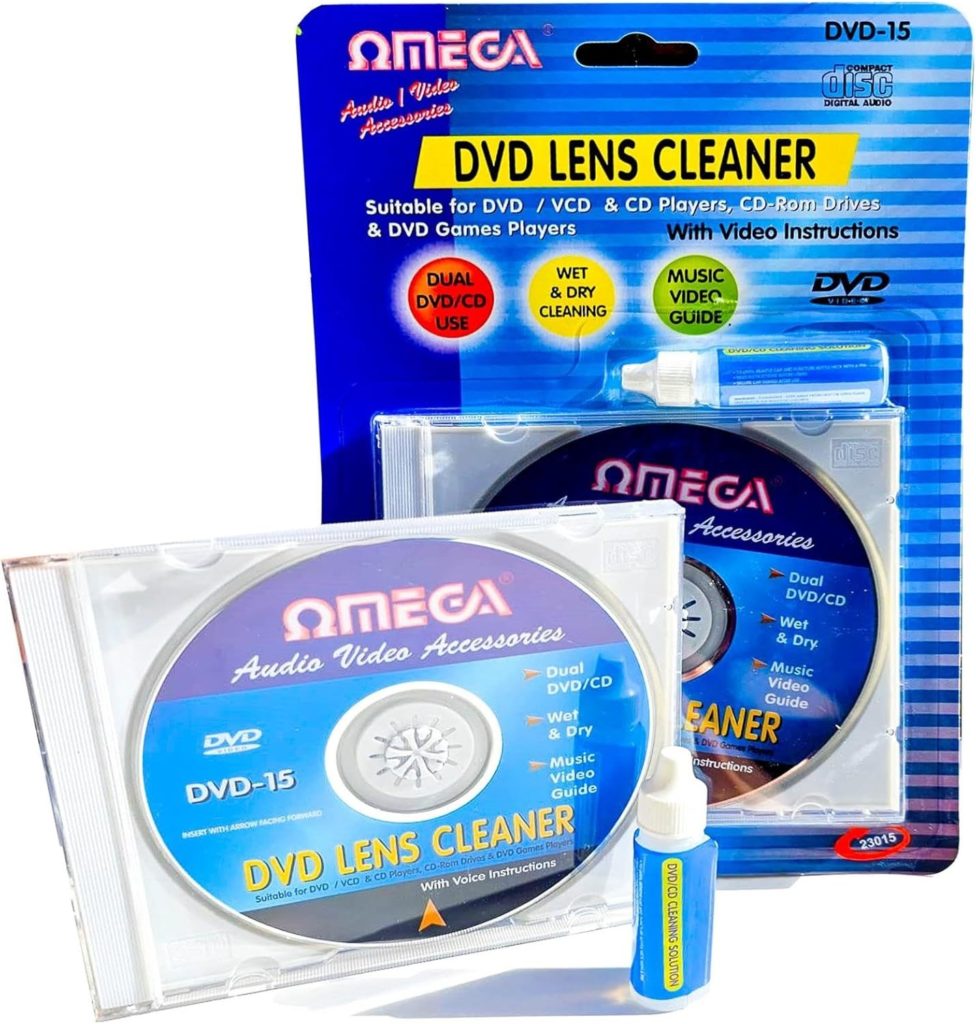 CD/DVD Player Lens Cleaner – Optical Cleaning Disc with Cleaning Fluid