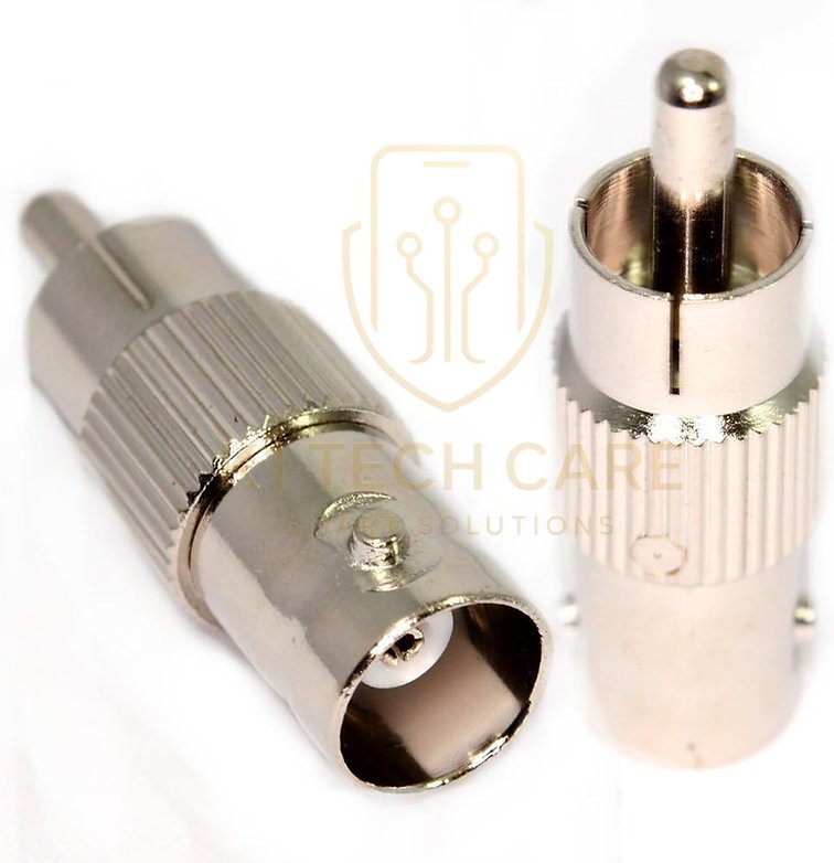 BNC to RCA Phono Adapter Plug – Male RCA to Female BNC CCTV Converter