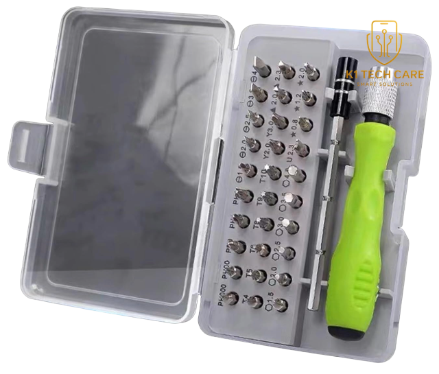 32-Piece Magnetic Precision Screwdriver Repair Tool Kit with Green Handle
