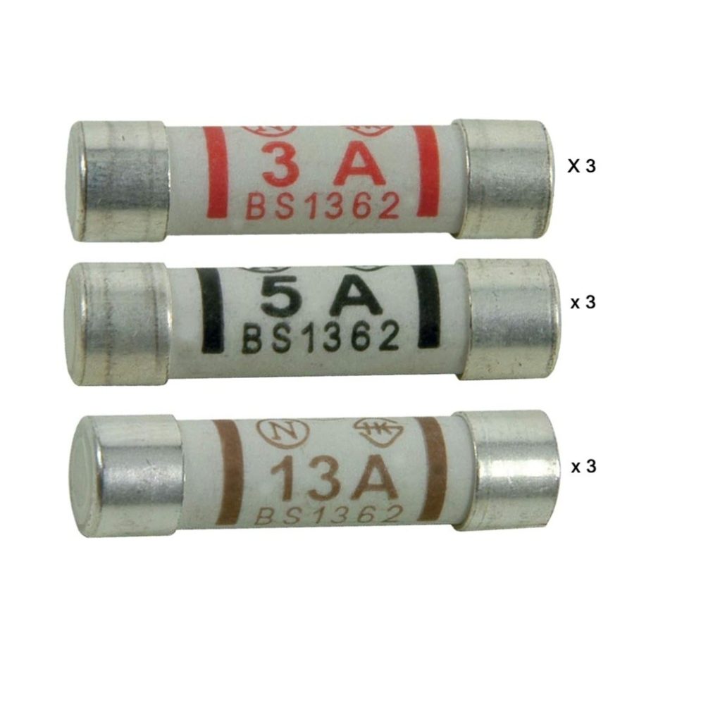 9-Piece UK Household Plug Fuse Set – 3A, 5A & 13A Mains Fuses
