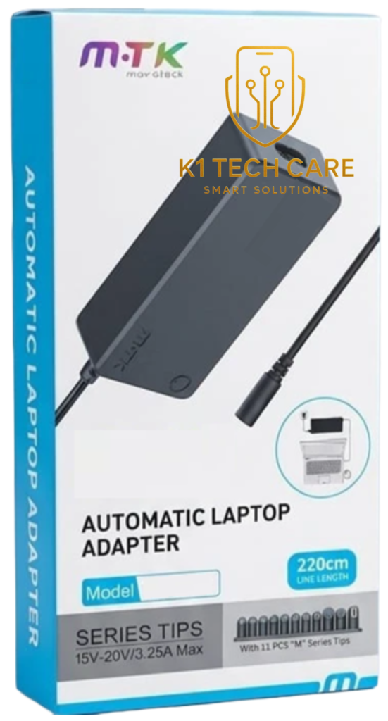 11-Tip Universal Laptop Power Adapter – 65W, 90W or 120W Multi-Voltage Charger