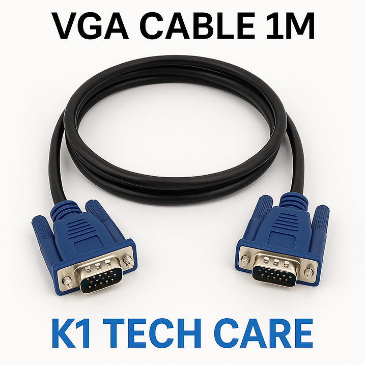 1m VGA Male-to-Male Monitor Display Cable – PC Video Connection Lead