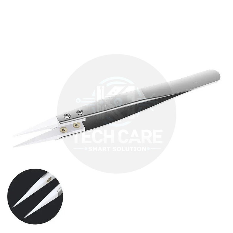 Zirconia Ceramic Tip Precision Tweezers – Stainless Steel Heat-Resistant Fine Point Tool