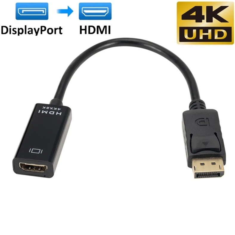 25cm DisplayPort to HDMI 4K Adapter Cable – DP Male to HDMI Female Display Converter
