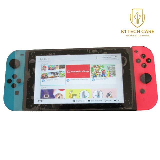 Nintendo Switch Console with Neon Red & Blue Joy-Con – 128GB Memory Card & Charger