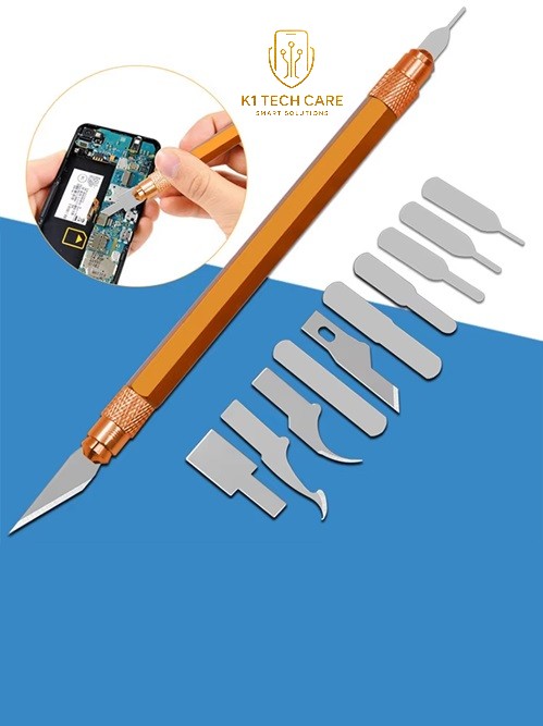 23-Piece IC Chip & iPhone Back Glass Removal Blade Kit – Metal Handle, Thin Blades & No.17 Blades - Image 4