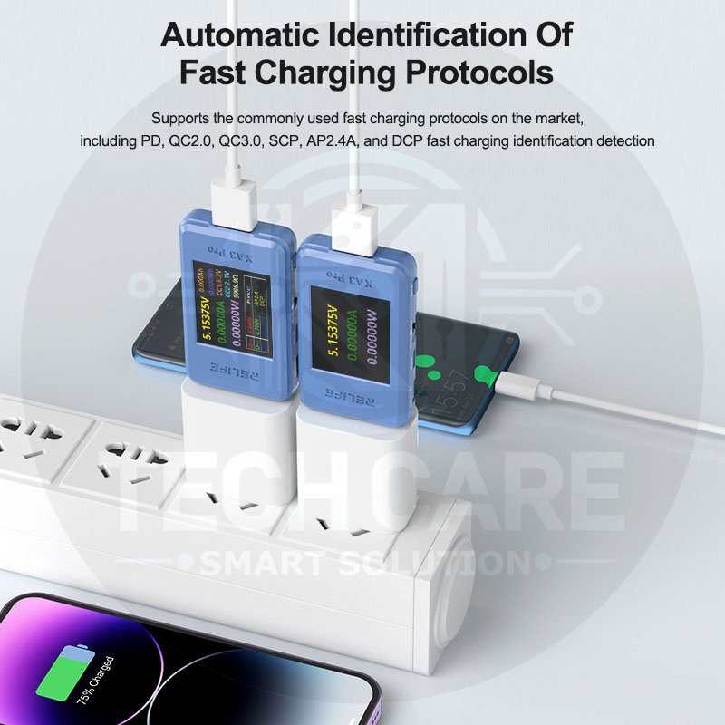 RELIFE XA3 Pro USB-A & USB-C Smart Charging Tester – Real-Time Power Diagnostic Meter - Image 3