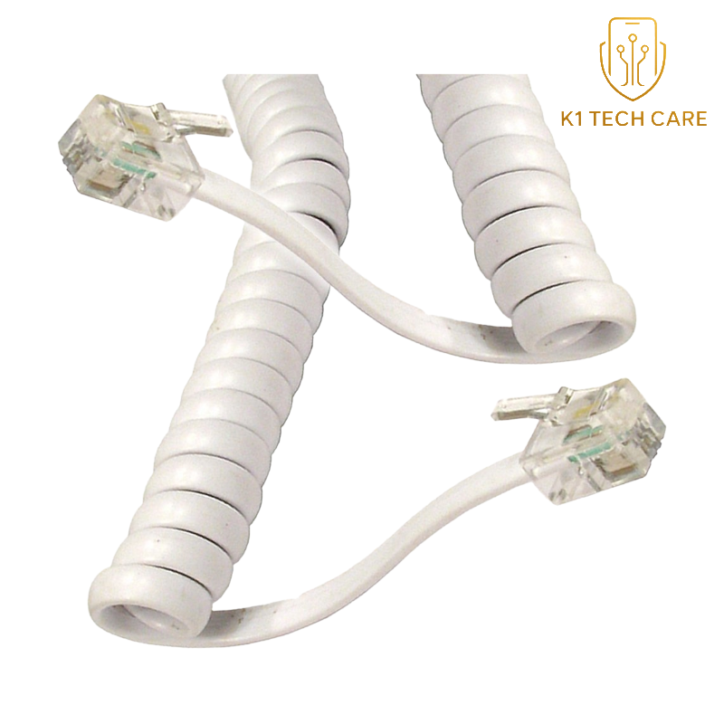 1.3ft RJ9 / RJ10 Landline Telephone Handset Cord – Phone Connection Cable