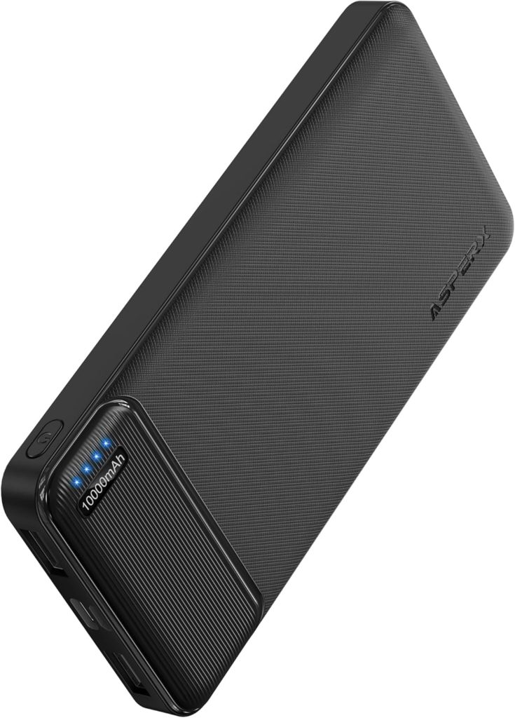 AsperX HYG003 10,000mAh Slim Power Bank – USB-C & Dual USB-A Portable Charger