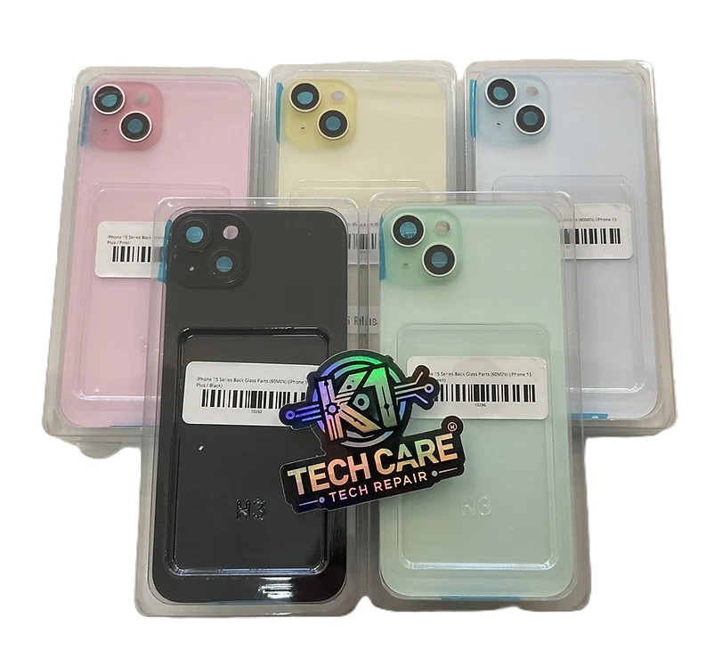 iPhone 15 Complete Rear Back Glass Battery Cover with Camera Lenses – Replacement