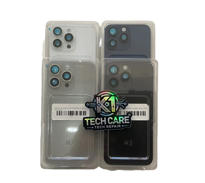 iPhone 15 Pro Max Complete Rear Back Glass Battery Cover with Camera Lenses – Replacement