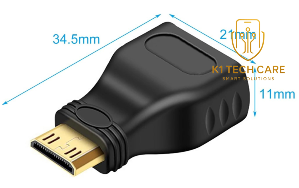 Mini HDMI Male to Standard HDMI Female Adapter – 1080P Display Converter