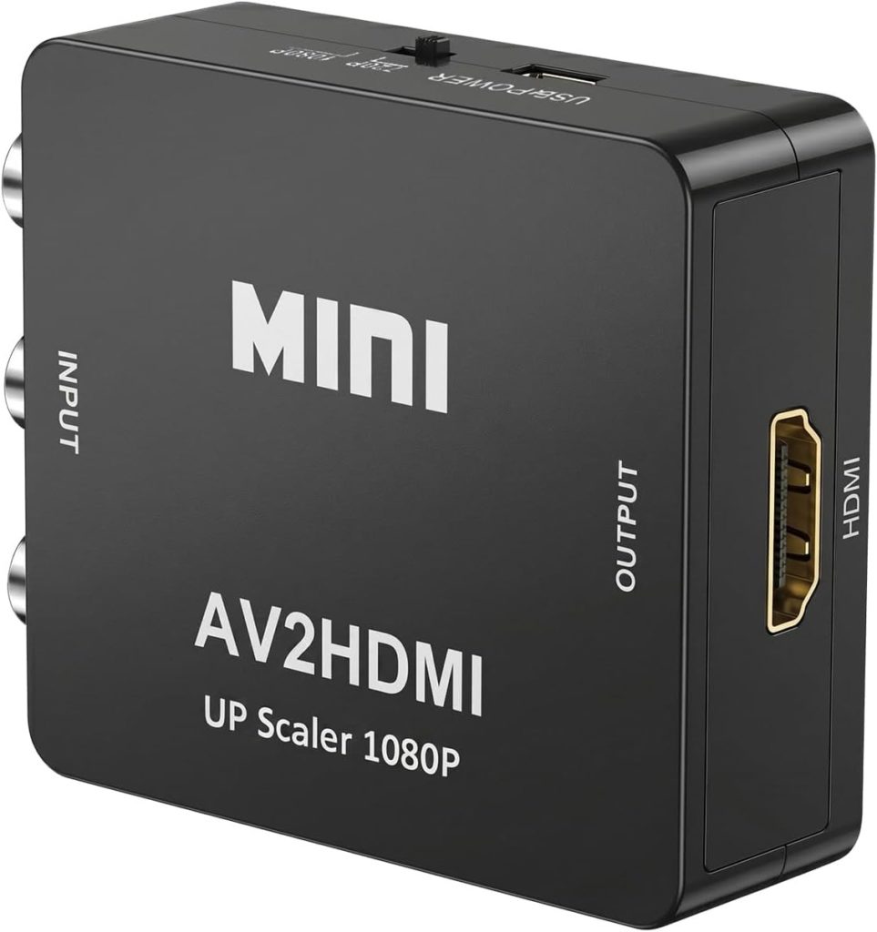 Mini RCA AV to HDMI Converter – 1080P Composite Audio Video Adapter