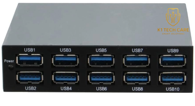 SEDNA 10-Port USB 3.0 Front Panel Hub – 3.5" PC Bay Expansion with 20-Pin Adapter - Image 4