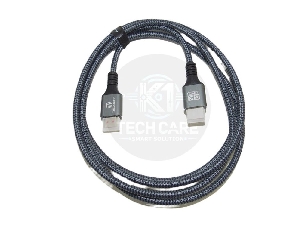 Thsucords 2m HDMI 2.1 Braided Cable – 8K / 4K Ultra HD High-Speed Lead