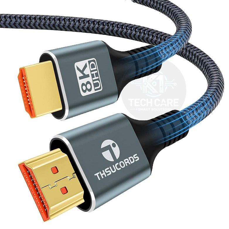 Thsucords 2m HDMI 2.1 Braided Cable – 8K / 4K Ultra HD High-Speed Lead - Image 2